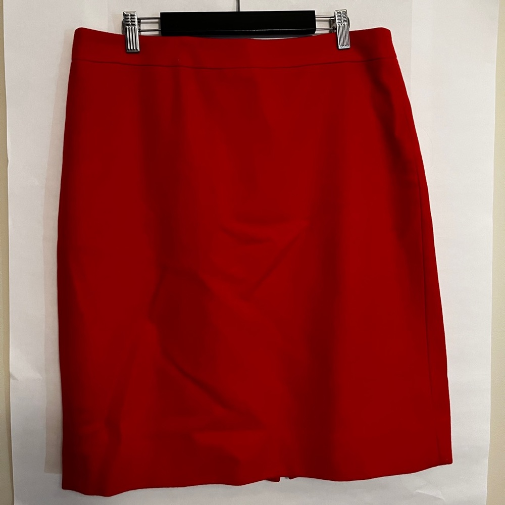 J. Crew red wool pencil skirt. Size 10. EUC.